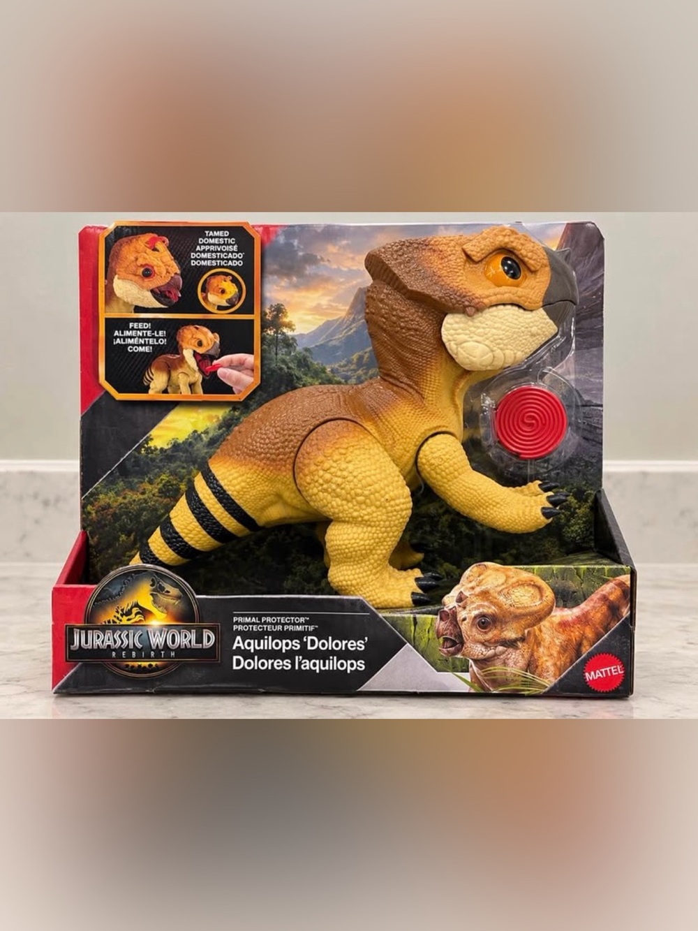 Mattel Jurassic World Aquilops Dolores Interactive Dinosaur